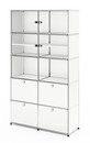 USM Haller Vitrine, H 179 x W 103 x D 38 cm, Pure white RAL 9010, No locks