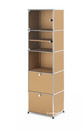 USM Haller Vitrine, H 179 x W 53 x D 38 cm, USM beige, All compartments with a lock