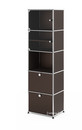 USM Haller Vitrine, H 179 x W 53 x D 38 cm, USM brown, All compartments with a lock