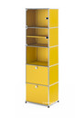 USM Haller Vitrine, H 179 x W 53 x D 38 cm, Golden yellow RAL 1004, All compartments with a lock