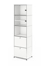 USM Haller Vitrine, H 179 x W 53 x D 38 cm, Pure white RAL 9010, All compartments with a lock