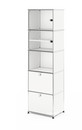 USM Haller Vitrine, H 179 x W 53 x D 38 cm, Pure white RAL 9010, No locks