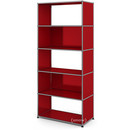 USM Haller Living Room Shelf M, 2 back panels, USM ruby red