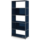 USM Haller Living Room Shelf M, 2 back panels, Steel blue RAL 5011