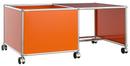 USM Haller Mobile Desk for Kids, Case left, Pure orange RAL 2004 - USM ruby red