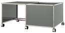 USM Haller Mobile Desk for Kids, Case right, Mid grey RAL 7005