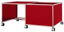 USM Haller Mobile Desk for Kids, Case right, USM ruby red