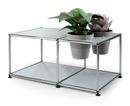 USM Haller Plant World Side Table, USM matte silver, Basalt