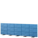 USM Privacy Panels Acoustic Wall, 3,75 m (5 elements), 1,09 m (3 elements), Blue