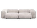 Two Seat Sofa M, Velvet - Light grey