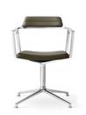 Swivel Chair, Bosco green leather, Polished