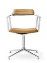 Swivel Chair, Sand leather, Polished