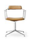 Swivel Chair, Leather camel, Polished