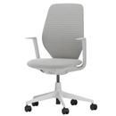 ACX Soft, Without forward tilt, with seat depth adjustment, Fixed Armrests, Soft grey, Seat Grid Knit, stone grey, Soft castor for hard floor surfaces