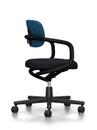Allstar Office Swivel Chair, Deep black, Hopsak, Blue / moor brown