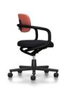 Allstar Office Swivel Chair, Deep black, Hopsak, Poppy red / ivory