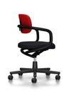 Allstar Office Swivel Chair, Deep black, Hopsak, Red/poppy red