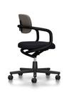 Allstar Office Swivel Chair, Deep black, Hopsak, Warm grey / moor brown