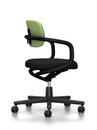 Allstar Office Swivel Chair, Deep black, Hopsak, Grass green / ivory