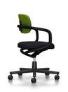 Allstar Office Swivel Chair, Deep black, Hopsak, Grass green/forest