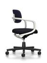 Allstar Office Swivel Chair, White, Hopsak, Dark blue/moor brown