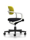 Allstar Office Swivel Chair, White, Hopsak, Yellow/pastel green