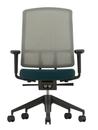 AM Chair, Sierra grey, Petrol/nero, With 2D armrests, Five-star base deep black