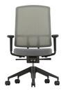 AM Chair, Sierra grey, Sierra grey / nero, With 2D armrests, Aluminium powder-coated deep black