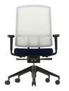 AM Chair, White, Dark blue/brown, With 2D armrests, Five-star base deep black