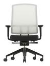 AM Chair, White, Dark grey/nero, With 2D armrests, Five-star base deep black