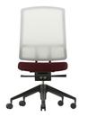 AM Chair, White, Dark red/nero, Without armrests, Aluminium powder-coated deep black