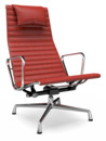 Aluminium Group EA 124, Chrome-plated, Leather (Standard), Red