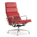 Soft Pad Group EA 222, Base chrome-plated, Leather Premium F red, Plano poppy red