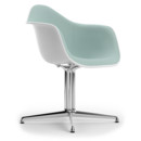 Eames Plastic Armchair RE DAL, Cotton white, With full upholstery, Ice blue / ivory