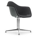 Eames Plastic Armchair RE DAL, Granite grey, With full upholstery, Dark grey