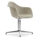 Eames Plastic Armchair RE DAL, Pebble, With seat upholstery, Warm grey / ivory