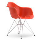 Eames Plastic Armchair DAR, Red (poppy red), Without upholstery, Without upholstery, Standard version - 43 cm, Chrome-plated