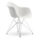 Eames Plastic Armchair DAR, White, Without upholstery, Without upholstery, Standard version - 43 cm, Chrome-plated