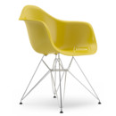 Eames Plastic Armchair RE DAR, Mustard, Without upholstery, Without upholstery, Standard version - 43 cm, Chrome-plated