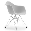 Eames Plastic Armchair RE DAR, Cotton white, Without upholstery, Without upholstery, Standard version - 43 cm, Chrome-plated