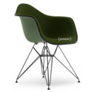Eames Plastic Armchair DAR, Forest, With full upholstery, Nero / forest, Standard version - 43 cm, Coated basic dark