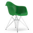 Eames Plastic Armchair DAR, Green, Without upholstery, Without upholstery, Standard version - 43 cm, Chrome-plated