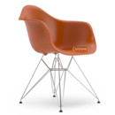 Eames Plastic Armchair DAR, Rusty orange, Without upholstery, Without upholstery, Standard version - 43 cm, Chrome-plated