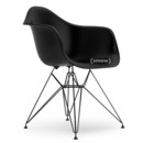 Eames Plastic Armchair DAR, Deep black, Without upholstery, Without upholstery, Standard version - 43 cm, Coated basic dark