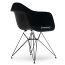 Eames Plastic Armchair DAR, Deep black, With full upholstery, Nero, Standard version - 43 cm, Coated basic dark