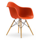 Eames Plastic Armchair DAW, Red (poppy red), Without upholstery, Without upholstery, Standard version - 43 cm, Ash honey tone