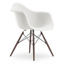 Eames Plastic Armchair DAW, White, Without upholstery, Without upholstery, Standard version - 43 cm, Dark maple