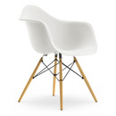 Eames Plastic Armchair DAW, White, Without upholstery, Without upholstery, Standard version - 43 cm, Ash honey tone