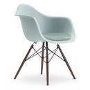 Details Vitra Eames Plastic Armchair RE DAW Eames Plastic Armchair RE DAW, Ice grey, With seat upholstery, Ice blue / ivory, Standard version - 43 cm, Dark maple