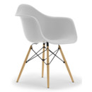 Eames Plastic Armchair RE DAW, Cotton white, Without upholstery, Without upholstery, Standard version - 43 cm, Yellowish maple